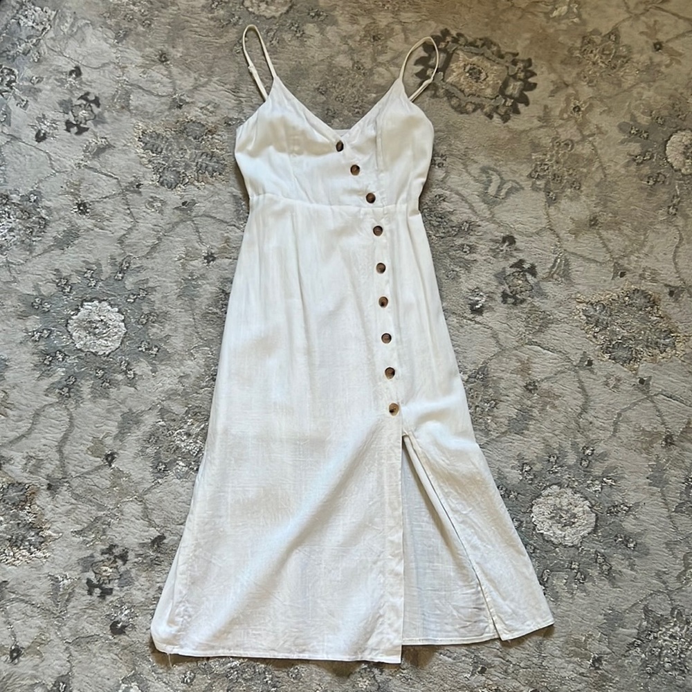 Cream Linen Dress